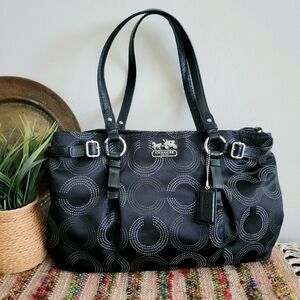 Coach Black Dotted Art Shoulder Bag Like New